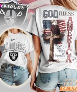 Las Vegas Raiders God Bless America 250 Year Of Freedom T-Shirt
