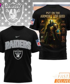 Las Vegas Raiders Put On The Armor Of God Christian Knight T-Shirt
