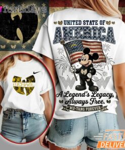 Los Angeles Chargers Mickey Mouse Wu-Tang Forever USA Flag Vintage Custom Name T-Shirt