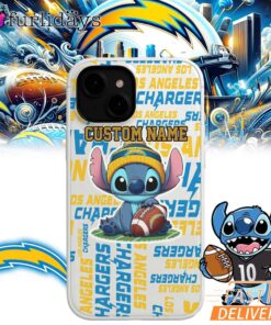 Los Angeles Chargers Stitch Custom Name Phone Case
