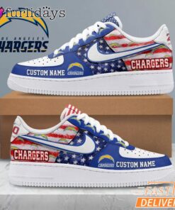 Los Angeles Chargers USA Flag Custom Air Force 1 Sneakers 250 Years Shoes