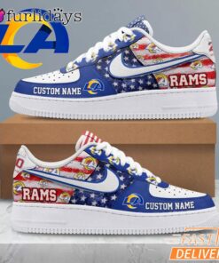 Los Angeles Rams USA Flag Custom Air Force 1 Sneakers 250 Years Shoes