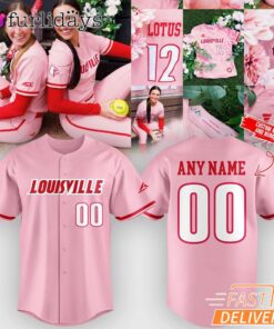 Louisville Cardinals Softball Custom Name Number Pink Jersey Women’s NCAA Shirt
