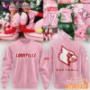 Louisville Cardinals Softball Pink Sweatshirt Breast Cancer Awareness Crewneck