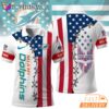 Miami Dolphins 250 Years Of America Patriotic Custom Name Polo Shirt