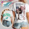 Miami Dolphins God Bless America 250 Year Of Freedom T-Shirt