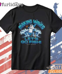 Miami Marlins Billy The Marlin Making Waves Let’s Go Fish Mascot T-Shirt