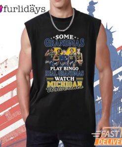 Michigan Wolverines Grandma Bingo Watch Michigan Basketball Fan T-Shirt