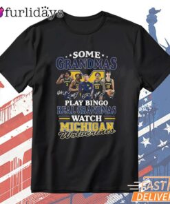 Michigan Wolverines Grandma Bingo Watch Michigan Basketball Fan T-Shirt