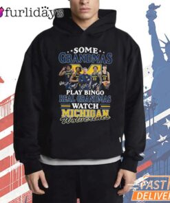 Michigan Wolverines Grandma Bingo Watch Michigan Basketball Fan T-Shirt