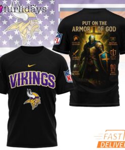 Minnesota Vikings Put On The Armor Of God Christian Knight T-Shirt