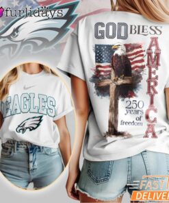Philadelphia Eagles God Bless America 250 Year Of Freedom T-Shirt