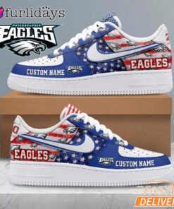 Philadelphia Eagles USA Flag Custom Air Force 1 Sneakers 250 Years Shoes