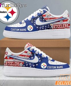 Pittsburgh Steelers USA Flag Custom Air Force 1 Sneakers 250 Years Shoes