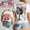 San Francisco 49ers God Bless America 250 Year Of Freedom T-Shirt