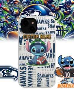 Seattle Seahawks Stitch Custom Name Phone Case