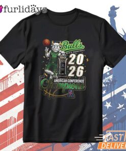South Florida Bulls 2026 AAC Basketball Champions Mascot T-Shirt