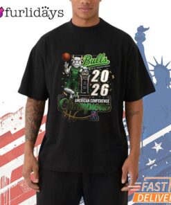 South Florida Bulls 2026 AAC Basketball Champions Mascot T-Shirt