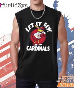 St Louis Cardinals Fredbird Let It Fly Mascot Baseball Fan T-Shirt
