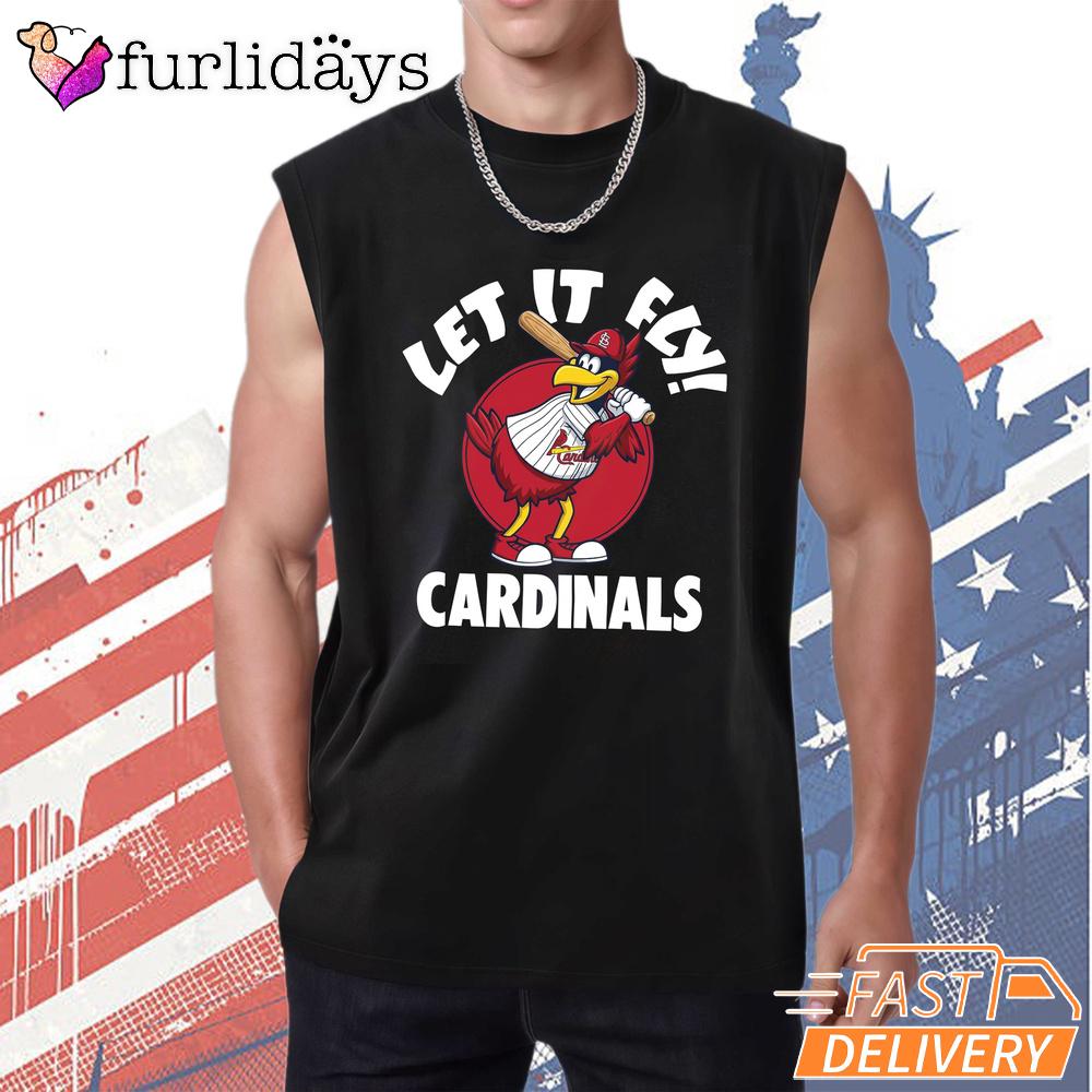 St Louis Cardinals Fredbird Let It Fly Mascot Baseball Fan T-Shirt St Louis Cardinals Fredbird Let It Fly Mascot Baseball Fan T-Shirt