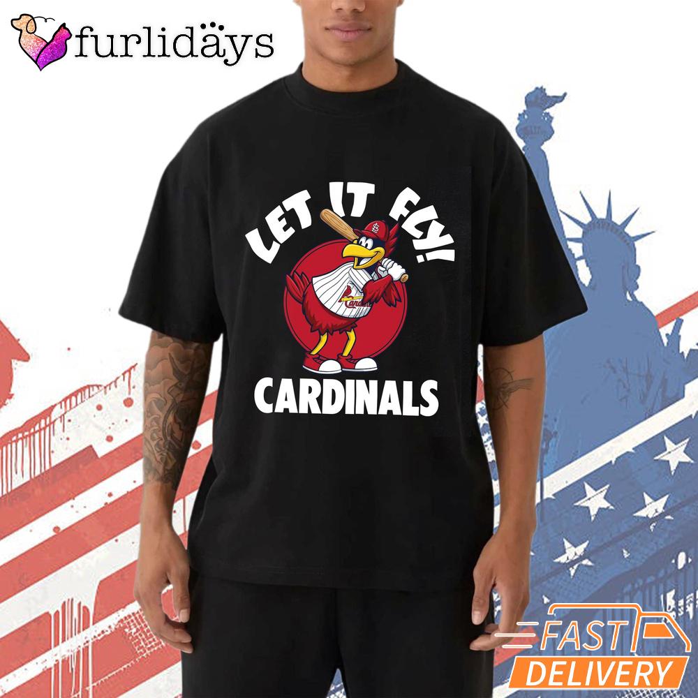 St Louis Cardinals Fredbird Let It Fly Mascot Baseball Fan T-Shirt St Louis Cardinals Fredbird Let It Fly Mascot Baseball Fan T-Shirt