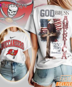 Tampa Bay Buccaneers God Bless America 250 Year Of Freedom T-Shirt