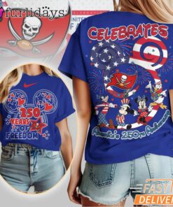 Tampa Bay Buccaneers Mickey Mouse America 250th Anniversary Patriotic T-Shirt