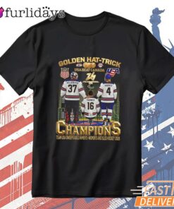 Team USA 2026 Sled Hockey Gold Medal Champions Hat Trick T-Shirt