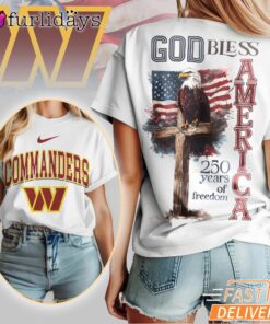Washington Commanders God Bless America 250 Year Of Freedom T-Shirt