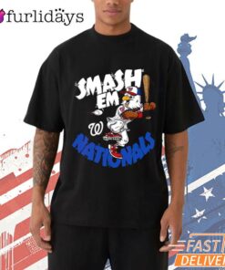 Washington Nationals Screech Smash Em Mascot Baseball Fan T-Shirt