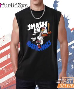 Washington Nationals Screech Smash Em Mascot Baseball Fan T-Shirt