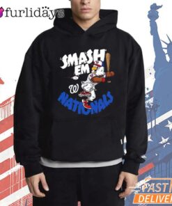Washington Nationals Screech Smash Em Mascot Baseball Fan T-Shirt