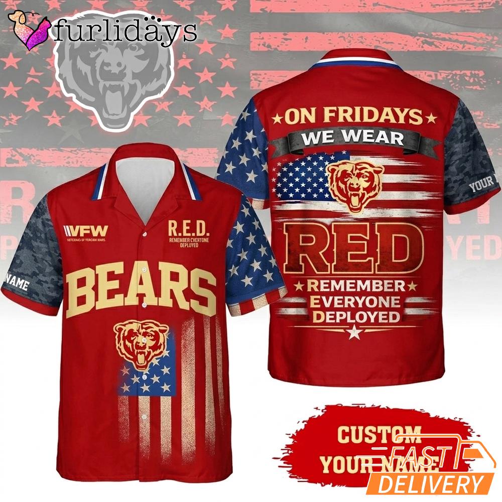 Chicago Bears RED Remember Everyone Deployed On Fridays We Wear Red Custom Hawaiian Shirt Chicago Bears RED Remember Everyone Deployed On Fridays We Wear Red Custom Hawaiian Shirt