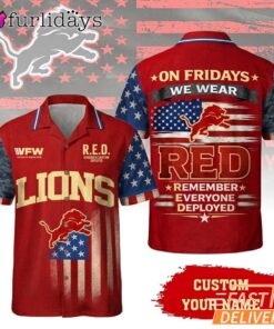 Detroit Lions RED Remember Everyone Deployed On Fridays We Wear Red Custom Hawaiian Shirt