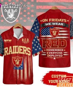 Las Vegas Raiders RED Remember Everyone Deployed On Fridays We Wear Red Custom Hawaiian Shirt