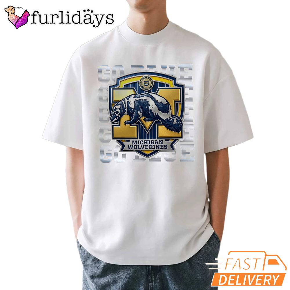 Michigan Wolverines Go Blue Football Graphic T-Shirt Michigan Wolverines Go Blue Football Graphic T-Shirt