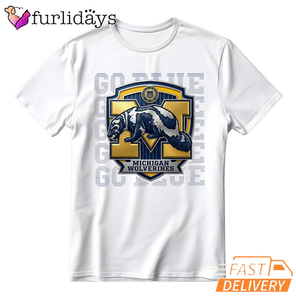 Michigan Wolverines Go Blue Football Graphic T-Shirt Michigan Wolverines Go Blue Football Graphic T-Shirt