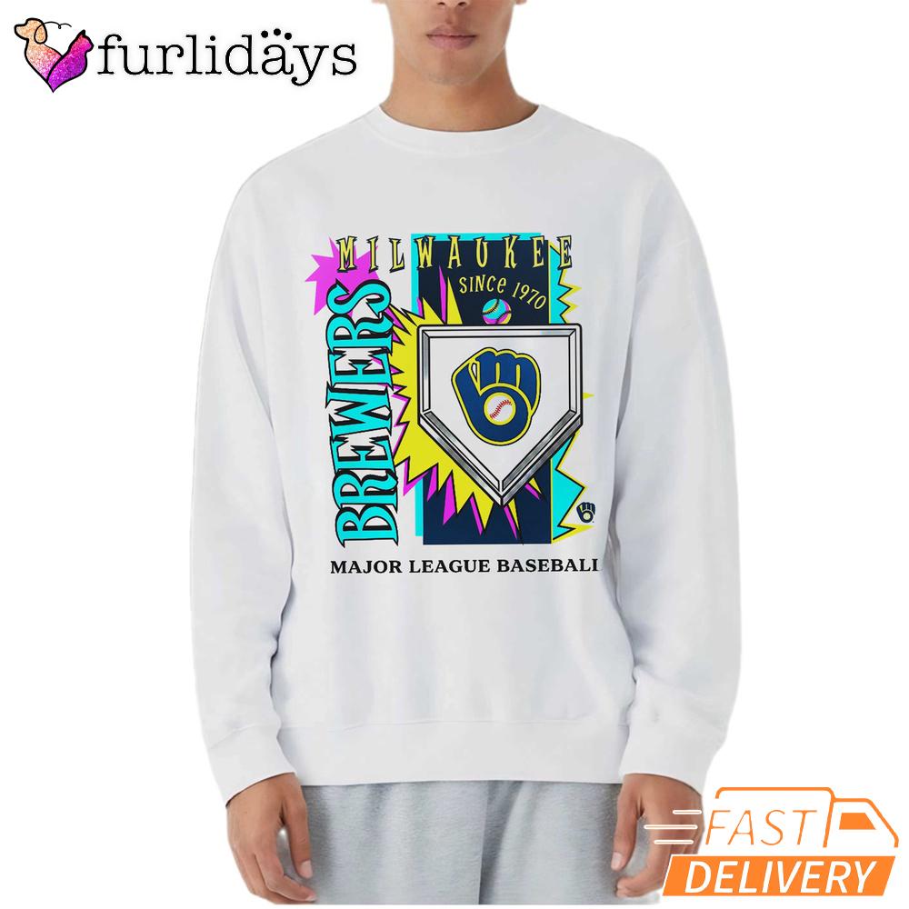 Milwaukee Brewers 1970 MLB Cooperstown Neon Field Shock T-Shirt Milwaukee Brewers 1970 MLB Cooperstown Neon Field Shock T-Shirt