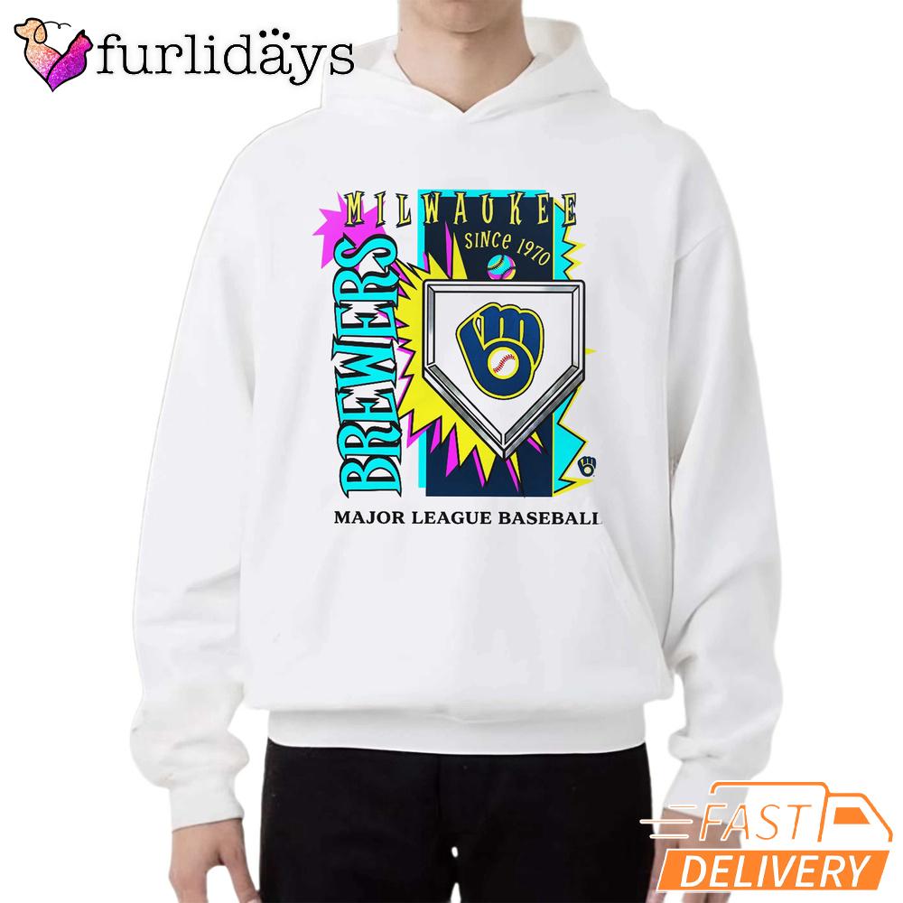 Milwaukee Brewers 1970 MLB Cooperstown Neon Field Shock T-Shirt Milwaukee Brewers 1970 MLB Cooperstown Neon Field Shock T-Shirt