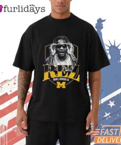 Morez Johnson REZ Michigan Wolverines Basketball Portrait T-Shirt