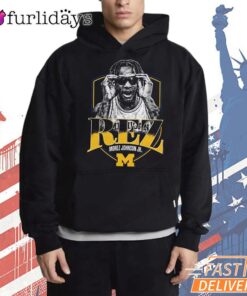 Morez Johnson REZ Michigan Wolverines Basketball Portrait T-Shirt