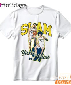Yaxel Lendeborg Elliot Cadeau Michigan Wolverines SLAM Basketball T-Shirt