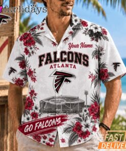 Atlanta Falcons Floral Stadium Personalized Hawaiian Shirt Football Fan Gift