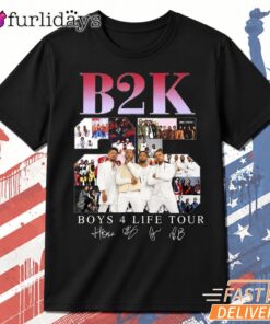 B2K Boys 4 Life Tour 2026 T Shirt DI Chuyen Hinh Anh IN Tren Mat Truoc Sang Mockup AO Mau