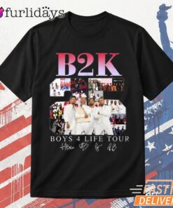B2K Boys 4 Life Tour Signature T Shirt – Black R&B Music Fan Tee Thiet KE Lai Hinh Anh Tren Mau Sao Cho Hot Trend Moi EP Hon Roi DI Chuyen Hinh Anh IN Tren Mat Truoc Sang Mockup AO Mau