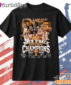 Back to Back Champions Yes I Am Old But I Saw Them T Shirt – Football Champions Tee DI Chuyen Hinh Anh IN Tren Mat Truoc Sang Mockup AO Mau