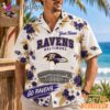 Baltimore Ravens Floral Stadium Personalized Hawaiian Shirt Football Fan Gift