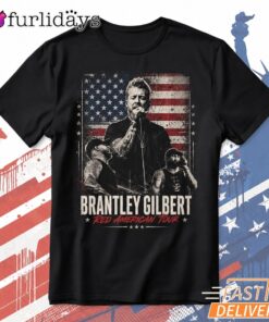Brantley Gilbert American Flag Portrait Music Tribute Graphic Tshirt