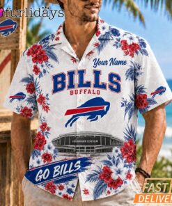 Buffalo Bills Floral Stadium Personalized Hawaiian Shirt Football Fan Gift