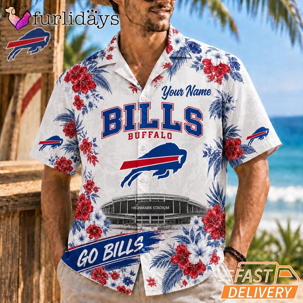 Buffalo Bills Floral Stadium Personalized Hawaiian Shirt Football Fan Gift